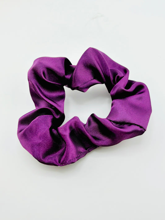 Purple charmeuse scrunchie