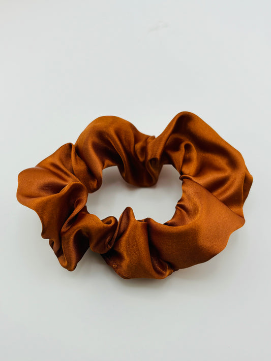 Hazelnut charmeuse scrunchie