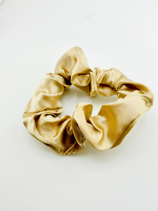 Gold Charmeuse scrunchies