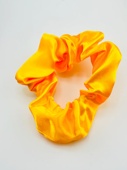 bright neon orange charmeuse scrunchies