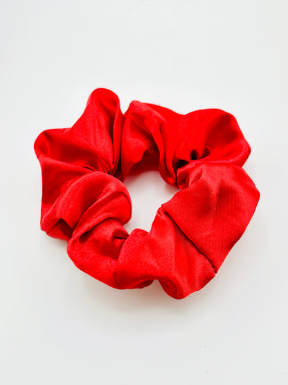 Lipstick red charmeuse scrunchies