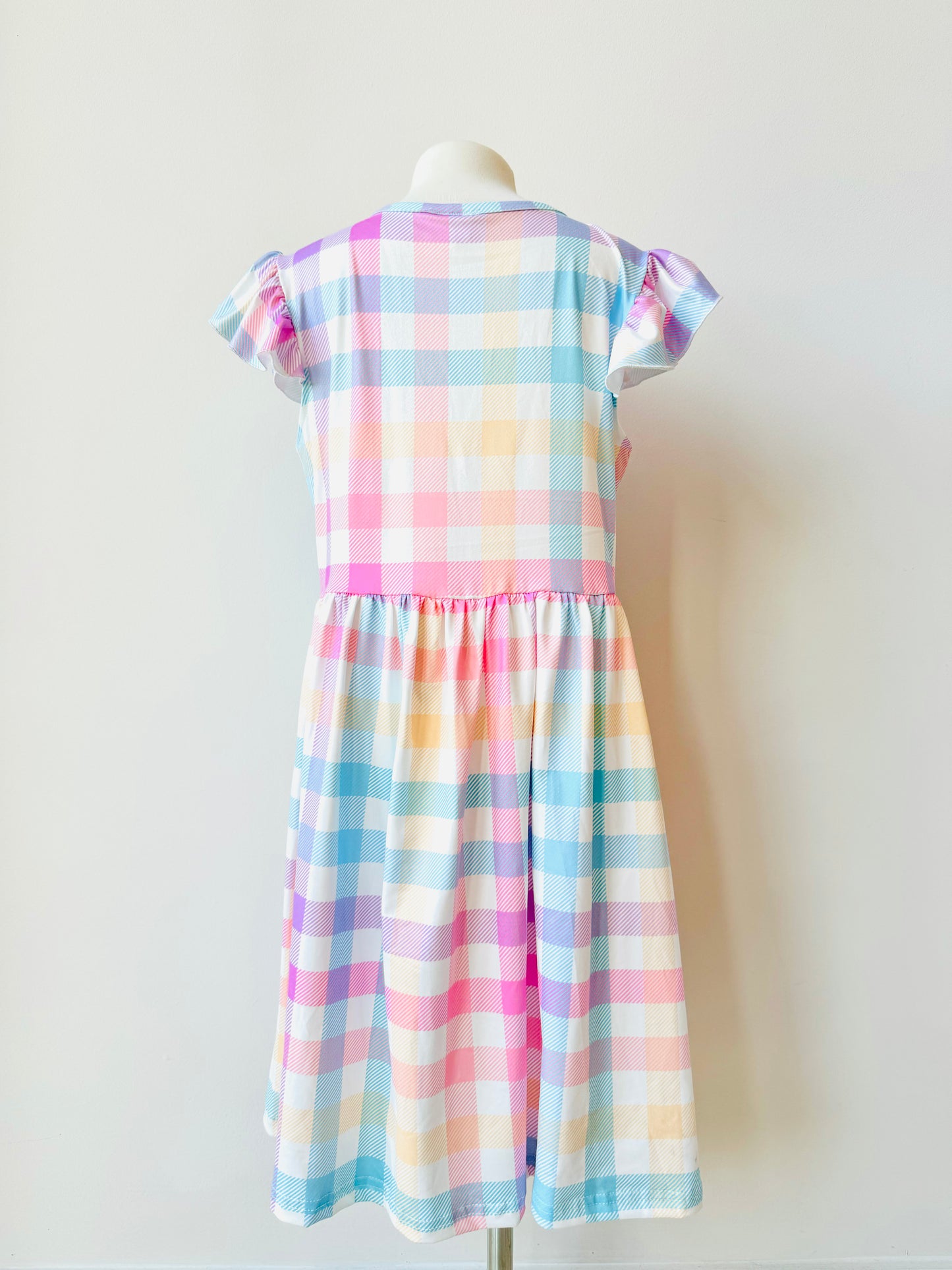 Adalia plaid pima cotton stretch dress in pastels