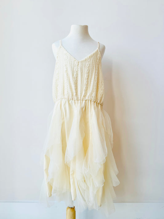 Lillie cream dress for girls with tulle