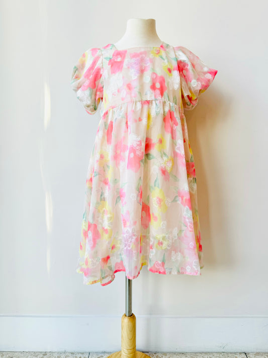 Cassandra floral texture dress for girls