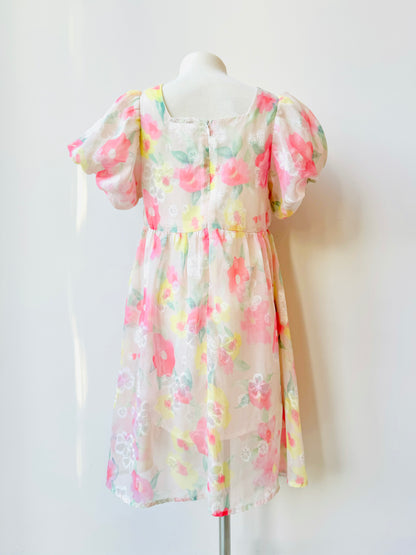 Cassandra floral texture dress for girls