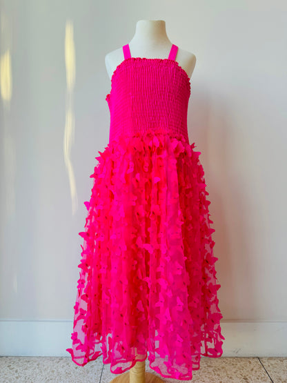 Rosalinda hot pink butterfly dress