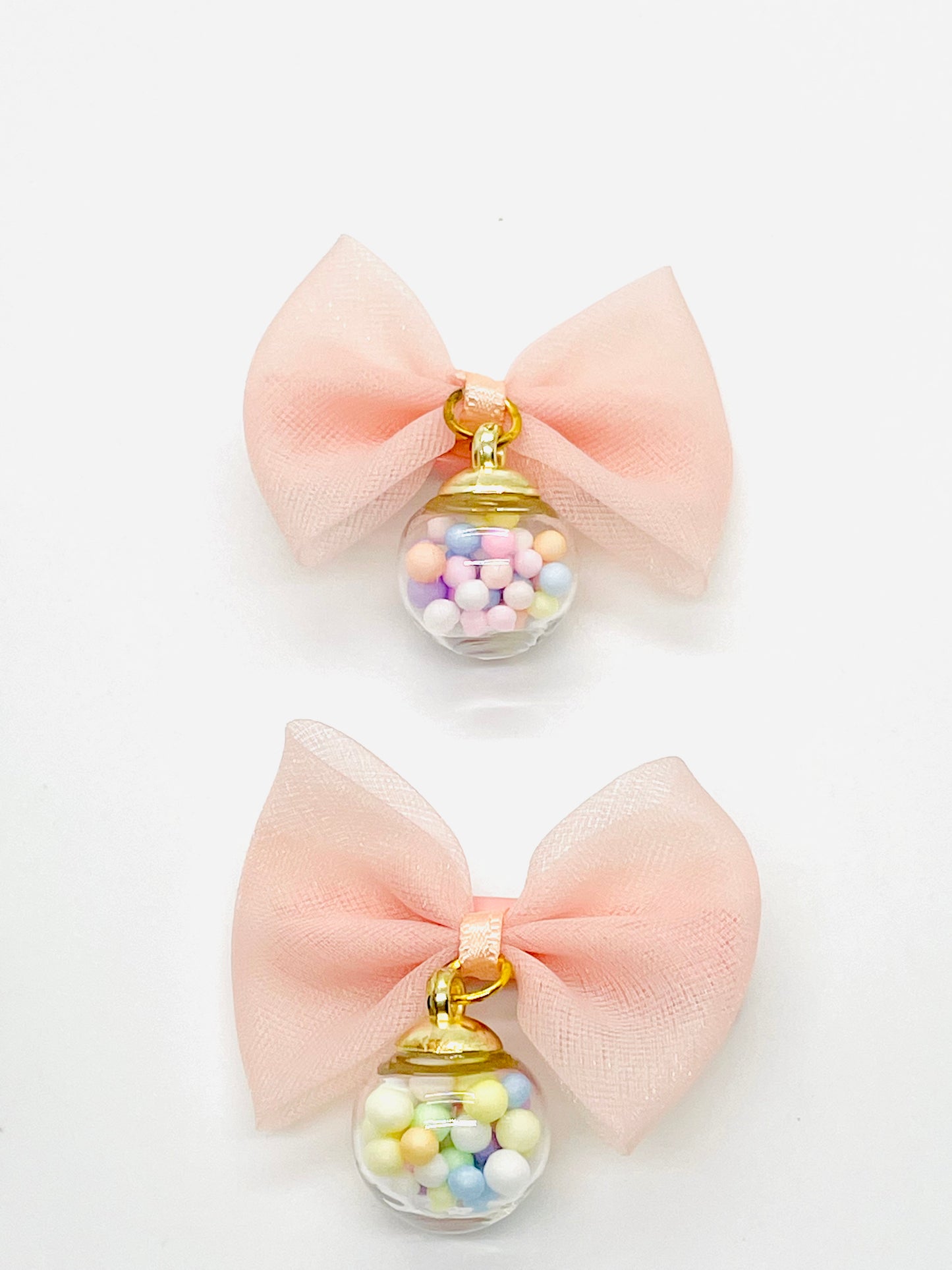Set of Barrettes in nude and colorful bubble
