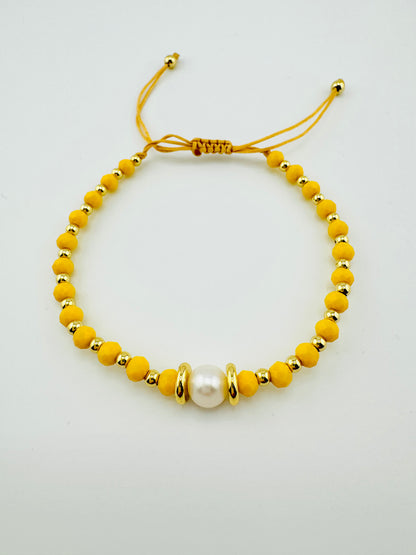 Elizabeth gold filled yellow beaded bracelet