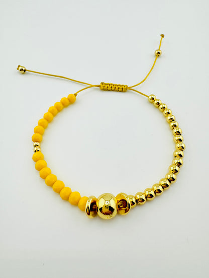 Ava yellow beaded 18k gold filled bracelet