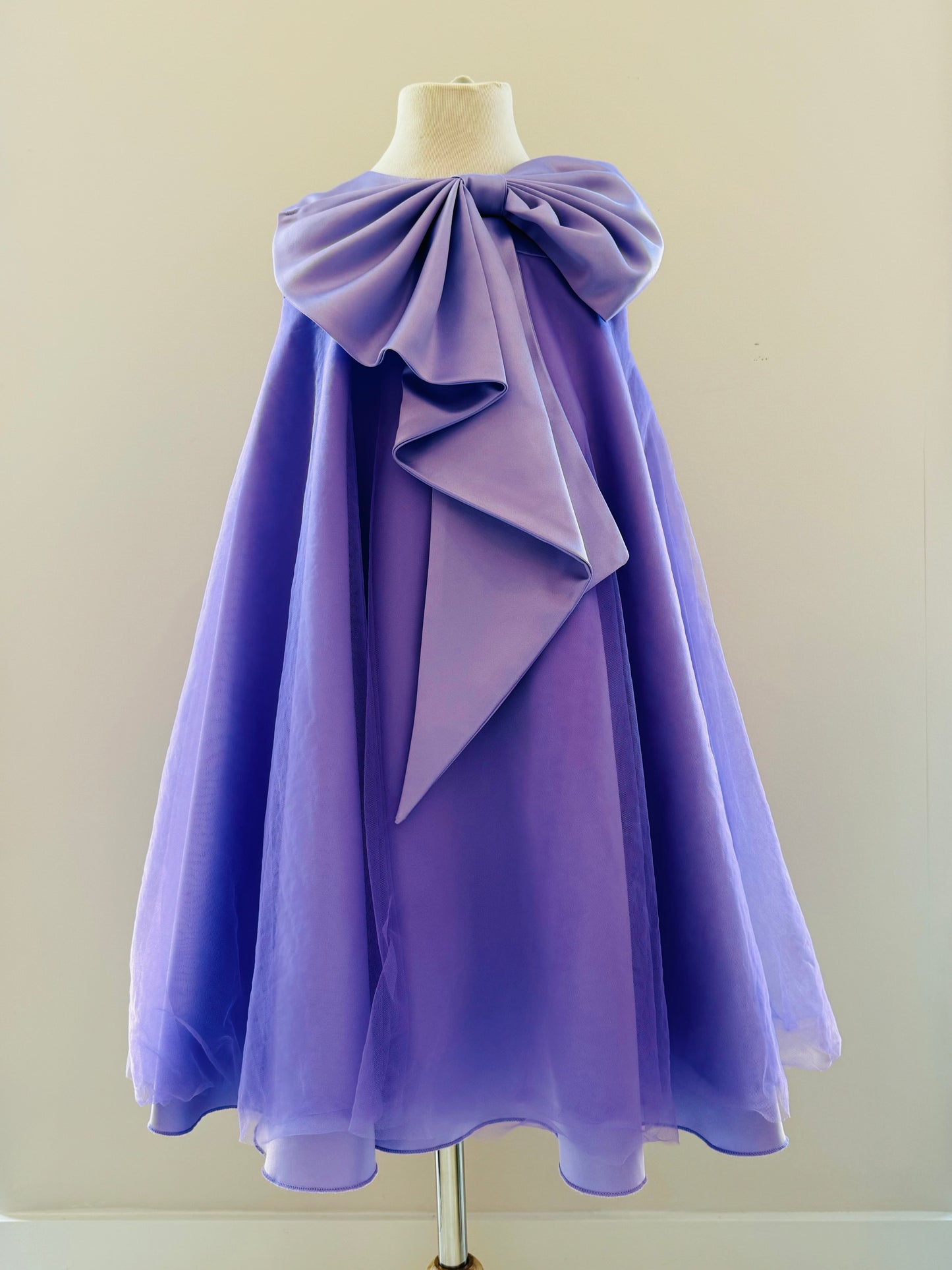 Paola purple bow A line dress
