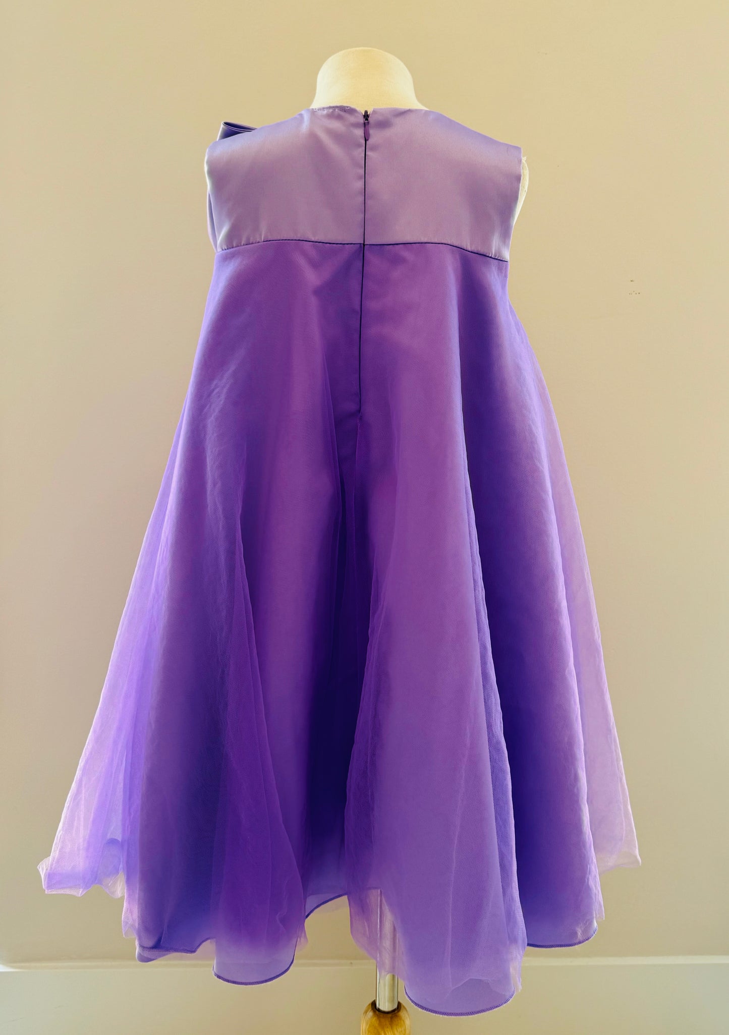 Paola purple bow A line dress