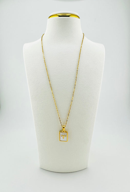 Aries gold filled zodiac sign necklace