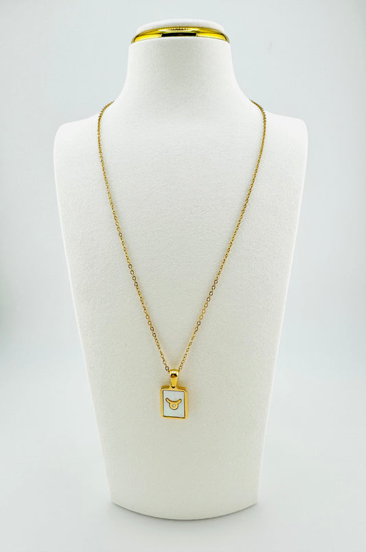 Taurus gold filled zodiac sign necklace