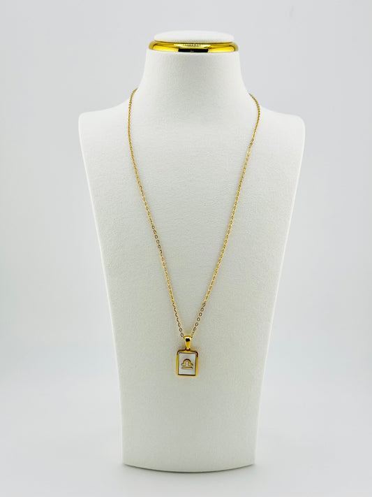 Libra gold filled zodiac sign necklace