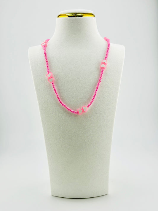 Ivette pink hearts necklace