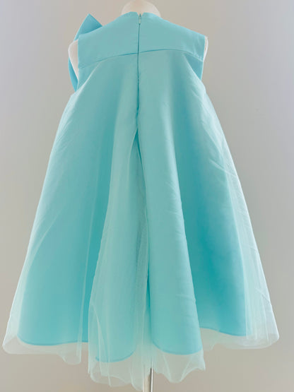 Paola acqua bow A line dress