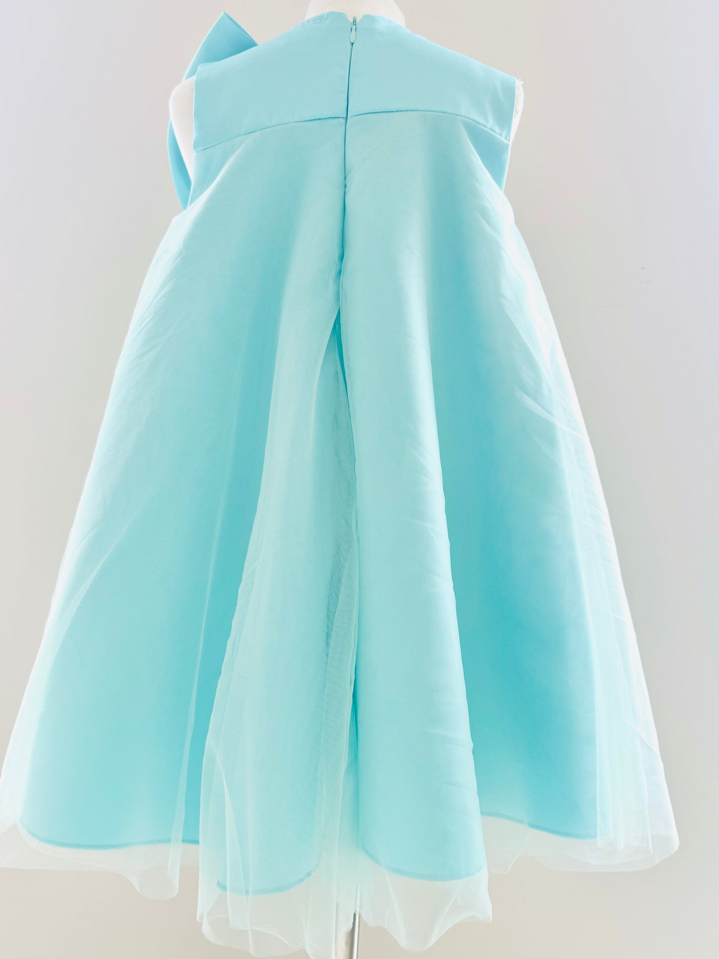 Paola acqua bow A line dress