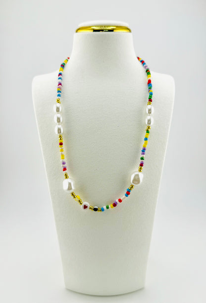 Zoe multi colored faux pearl necklace