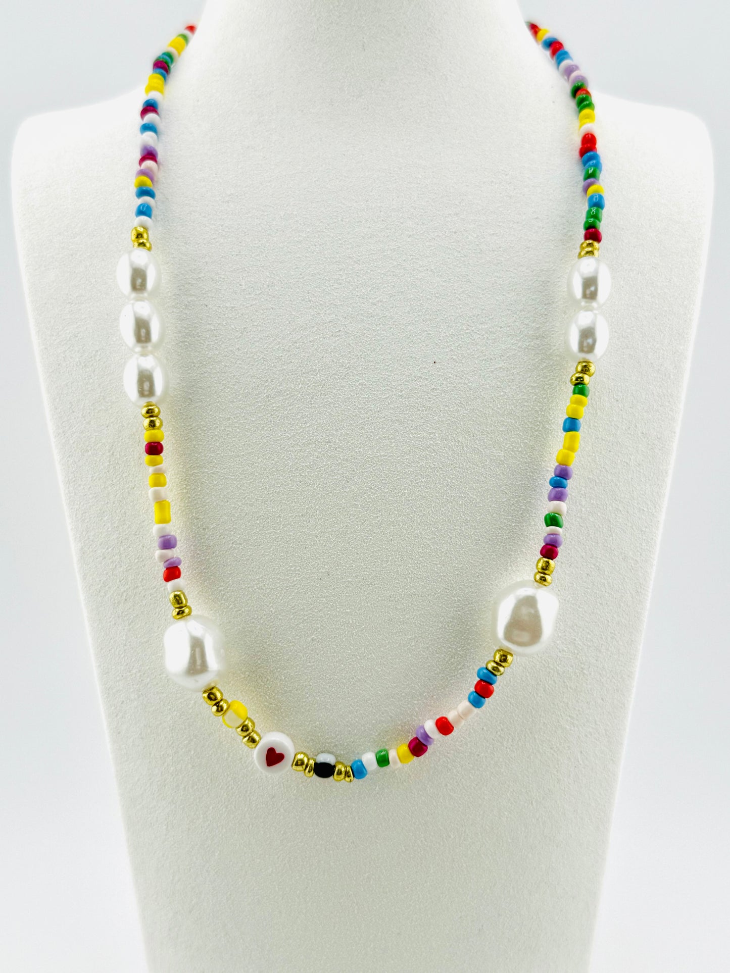 Zoe multi colored faux pearl necklace