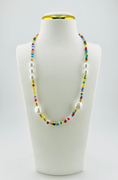 Zoe multi colored faux pearl necklace