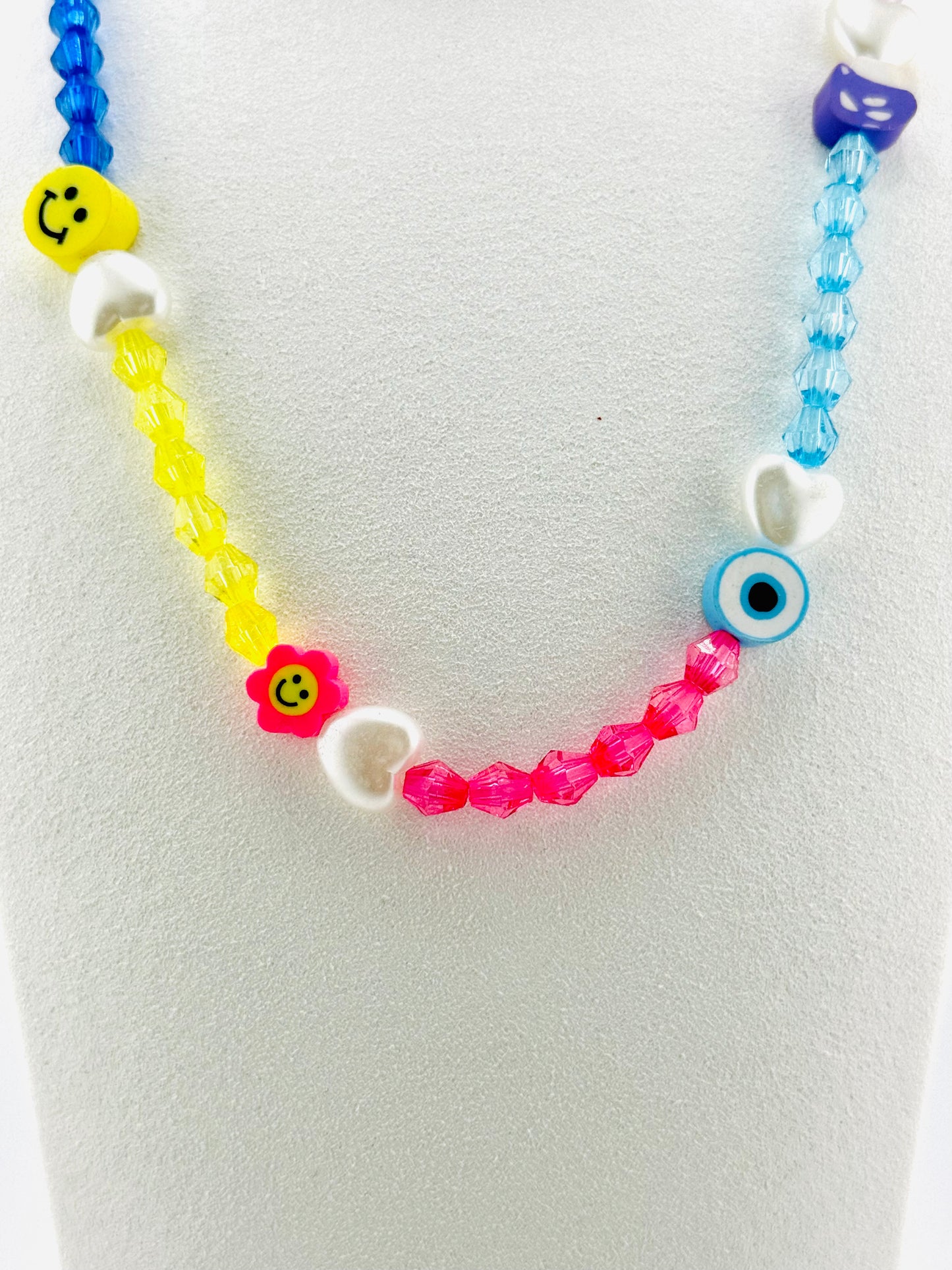 Elena colorful necklace with rubber beads