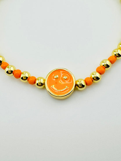 Brooklyn happy face in gold filled bracelet