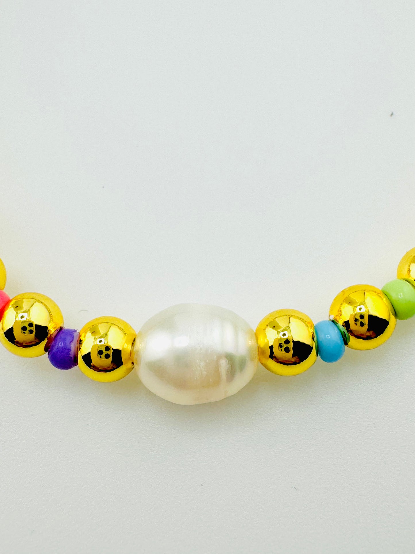 Kennedy rainbow color beads in gold filled bracelet