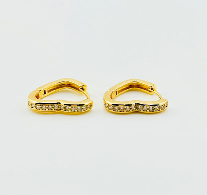 Eminating love peruvian earrings with 18k gold filled with cubic zircoinia