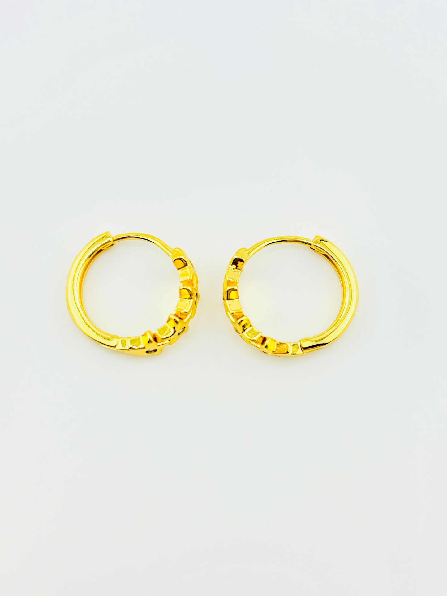 Stargaze 18k gold filled hoops with cubic zirconia earrings