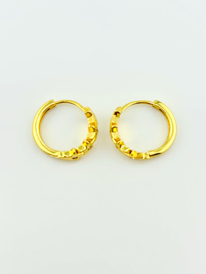 Stargaze 18k gold filled hoops with cubic zirconia earrings