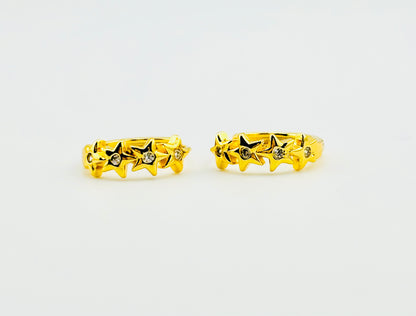 Stargaze 18k gold filled hoops with cubic zirconia earrings