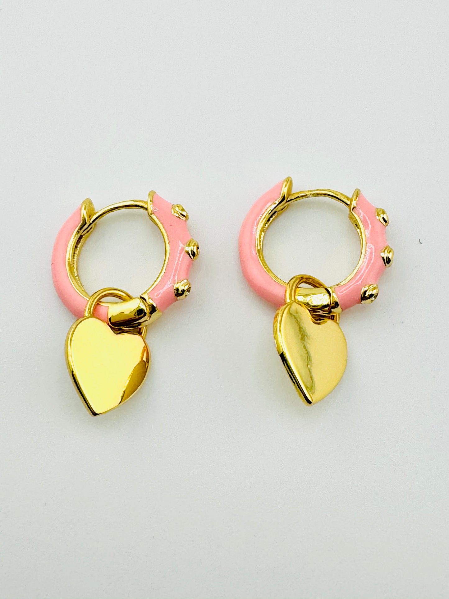 Daphne pink dangle earrings in gold filled 18k gold