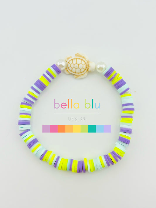Antonella purple and neon yellow bracelet