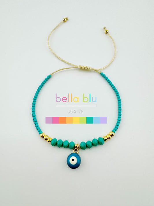 Lili turquoise evil eye gold filled bracelet