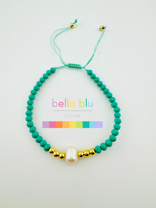 Camila turquoise beaded fresh water gold filled bracelet