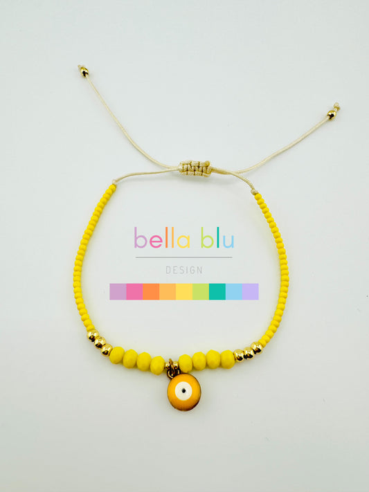 Hailey yellow evil eye gold filled bracelet