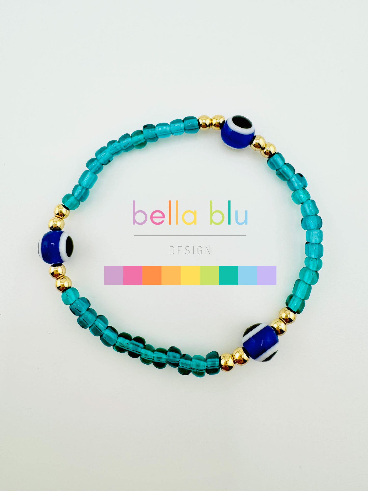 Acqua transparent evil eye bracelet