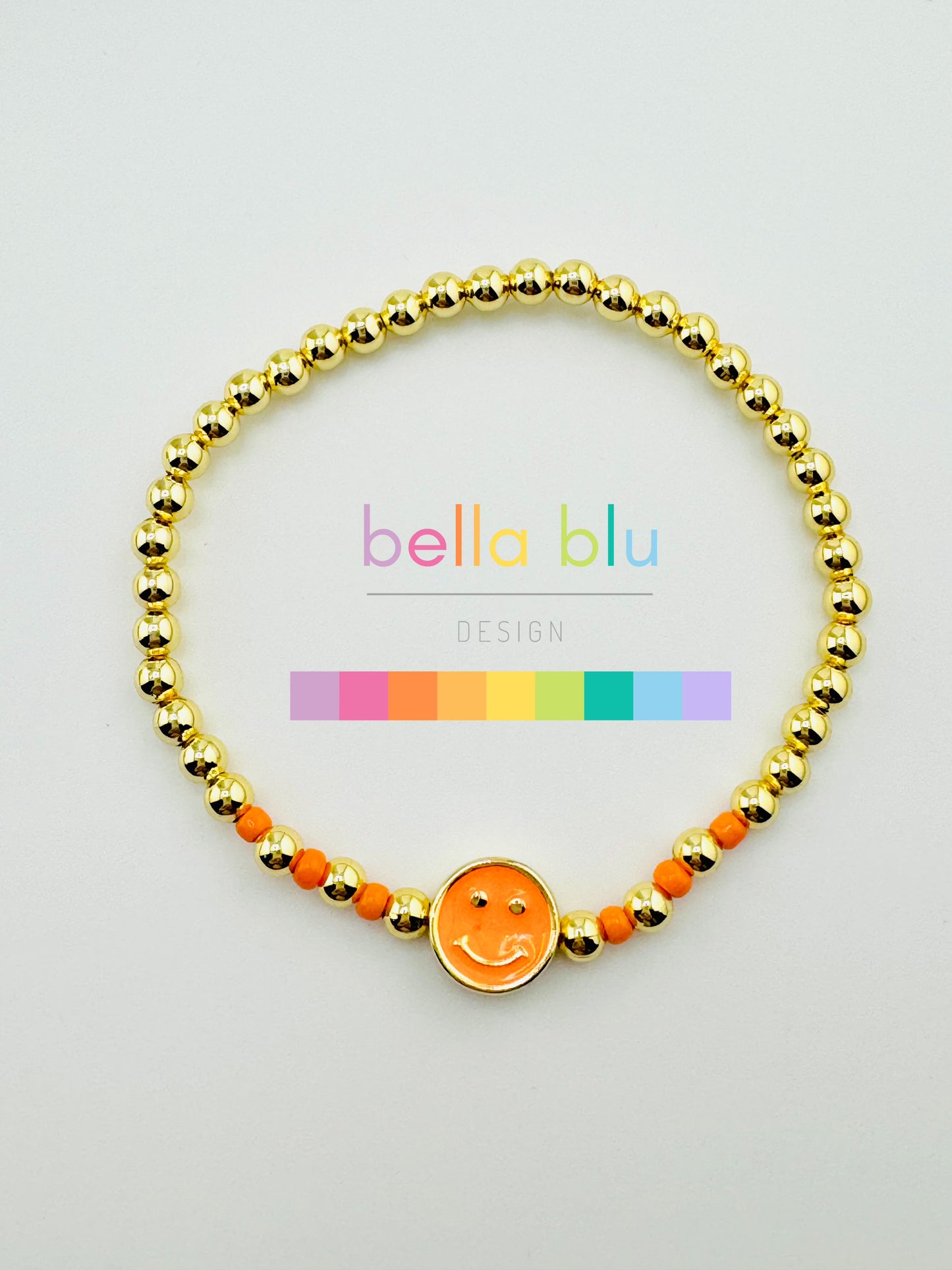 Brooklyn happy face in gold filled bracelet